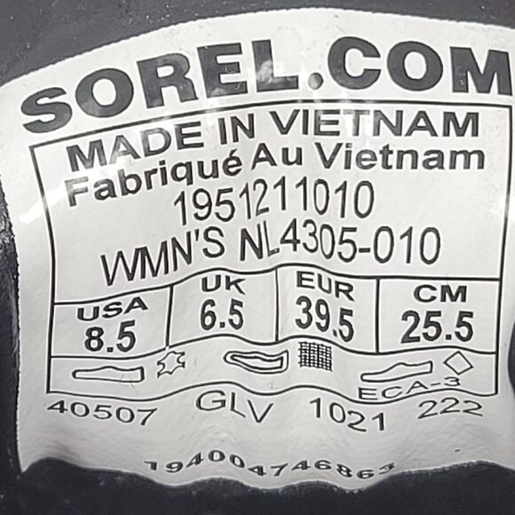 Sorel Brex Lace Up Women's Waterproof Black Leather Boots US Size 8.5 NWT - Picture 10 of 10